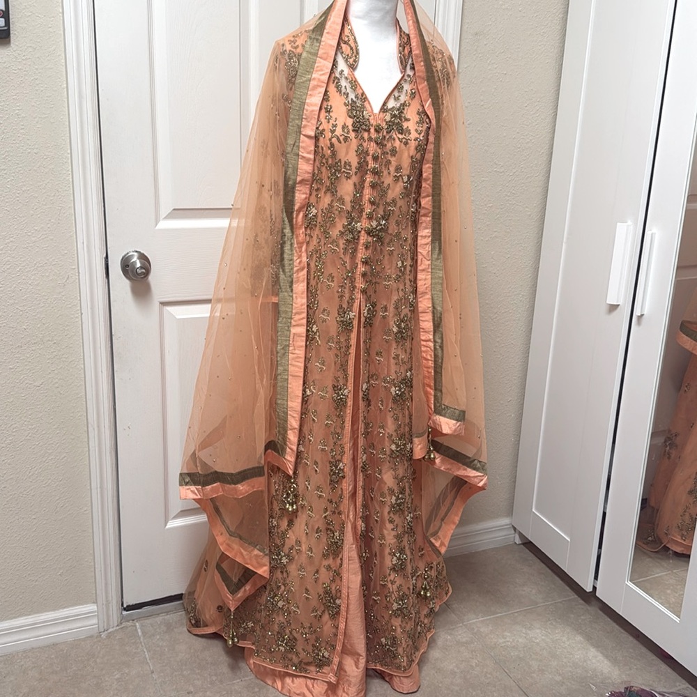 New Pakistani Indian bridle maxi dress with beautiful handwork stone work #496